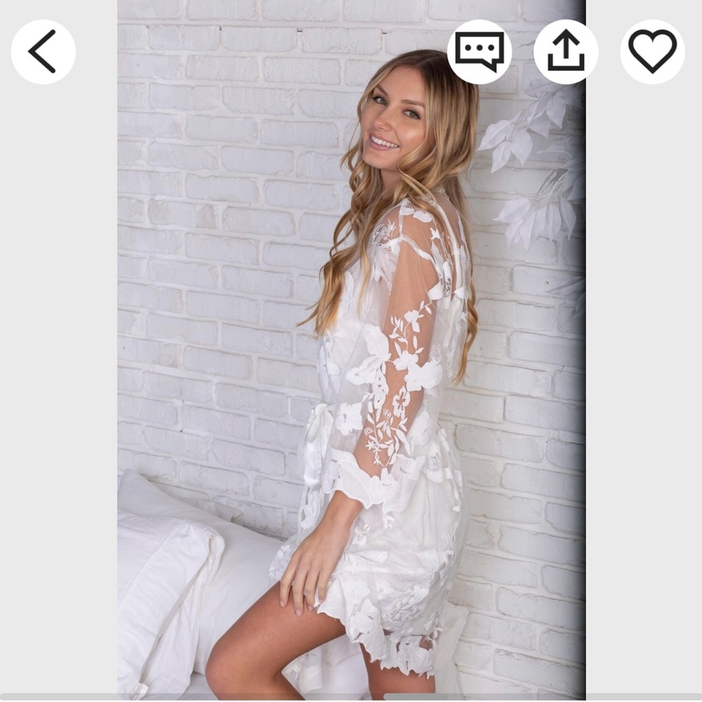 SOLD White lace robe